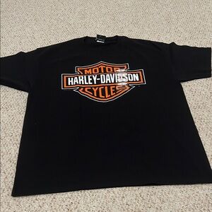 Harley-Davidson Black and Orange Short Sleeve Tee